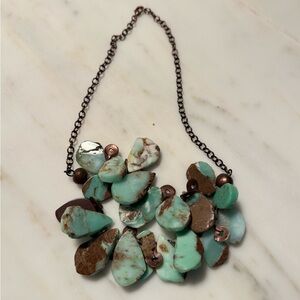 Turquoise and Brown Stone Necklace